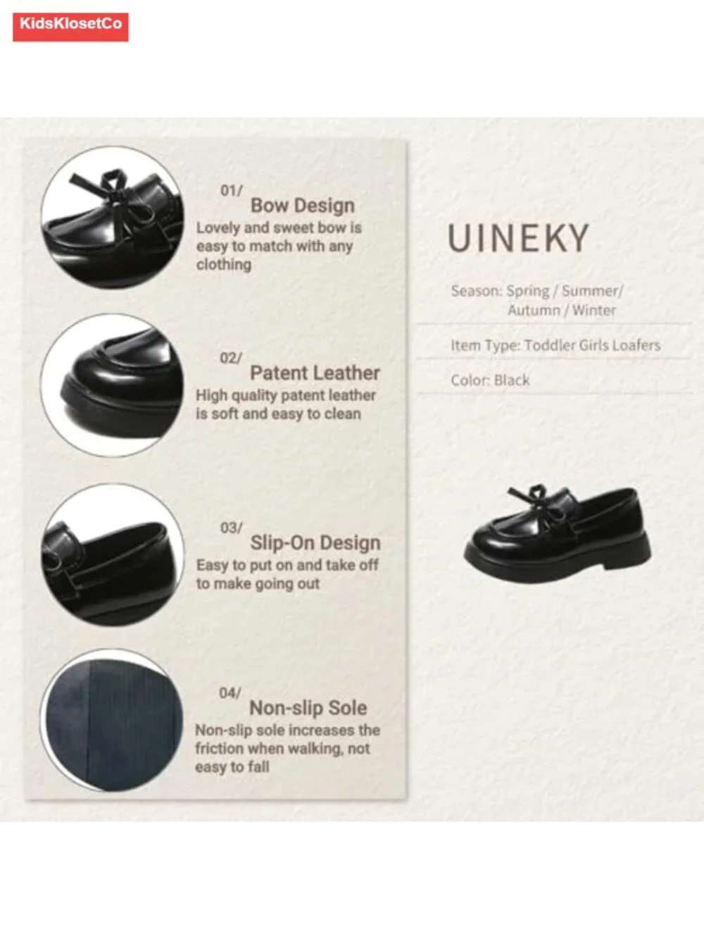 Girls Mary Jane Flats Hook Loop PU Leather School Party Shoes